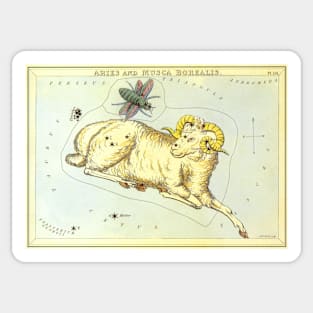 Aries the Ram, from Urania's Mirror, Vintage Signs of the Zodiac Sticker